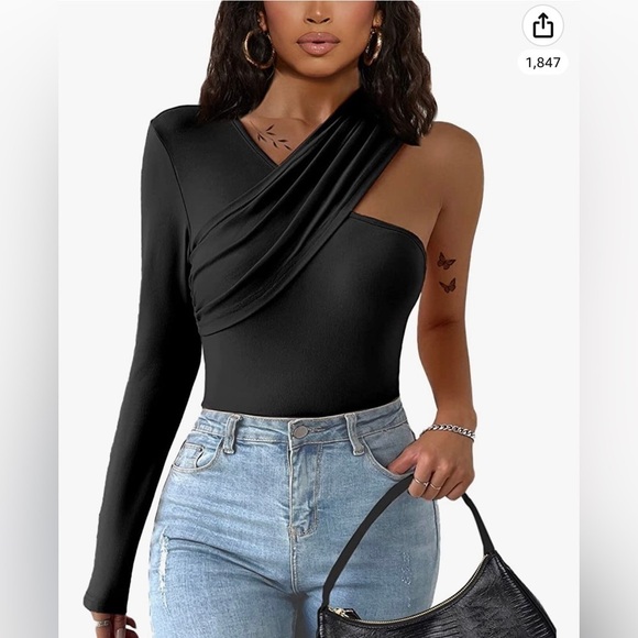 sophias choice Tops - SOFIA'S CHOICE Women's Long Sleeve One Shoulder